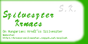 szilveszter krnacs business card